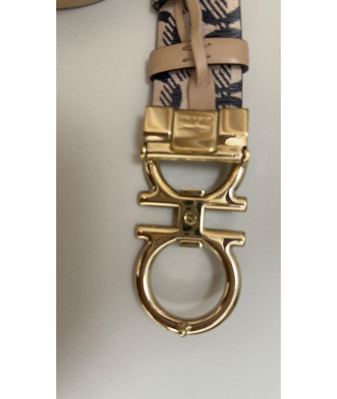 FERRAGAMO Бежевый кожаный ремень, фото 2
