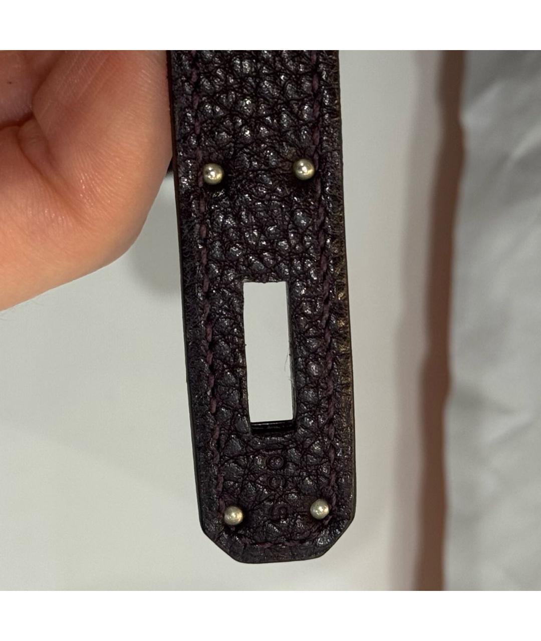 HERMES Фиолетовая кожаная сумка с короткими ручками, фото 5