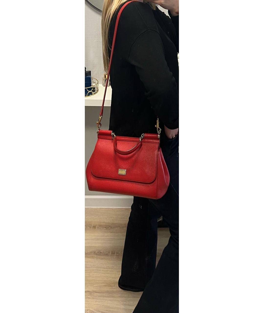 DOLCE&GABBANA Красная кожаная сумка через плечо, фото 8