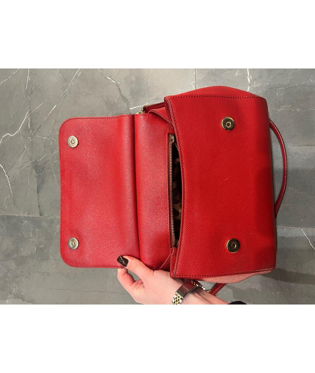DOLCE&GABBANA Красная кожаная сумка через плечо, фото 5