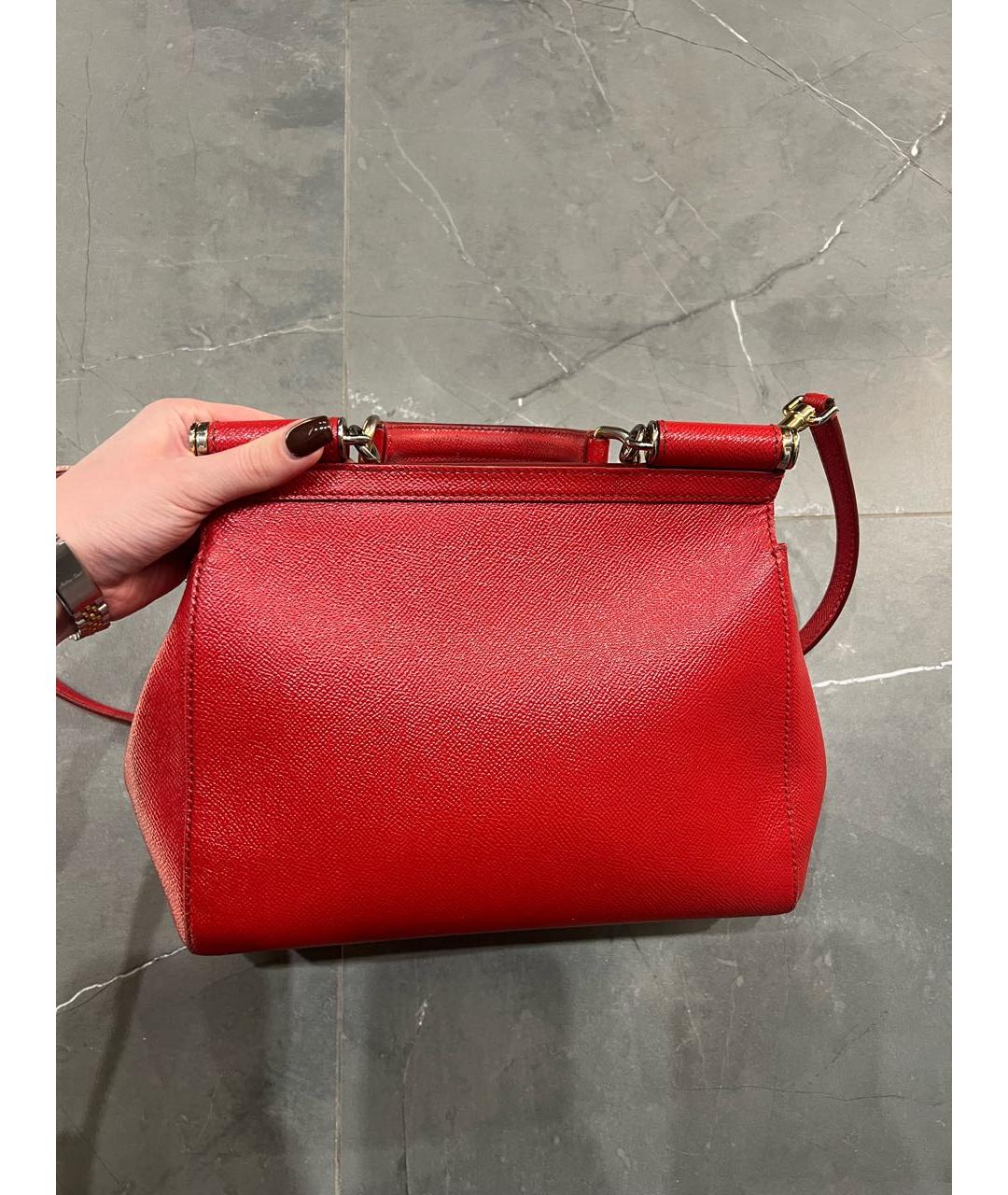 DOLCE&GABBANA Красная кожаная сумка через плечо, фото 3