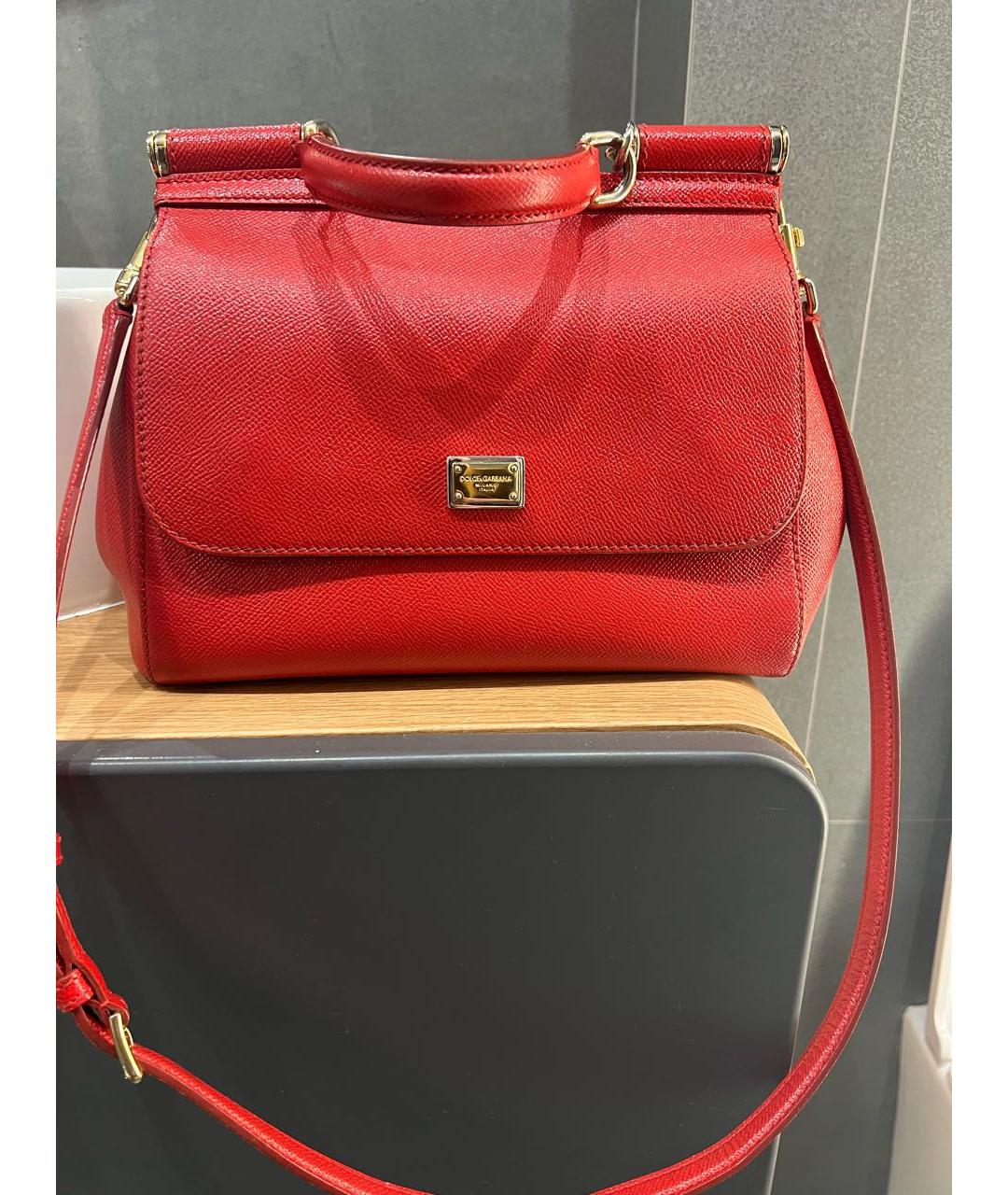 DOLCE&GABBANA Красная кожаная сумка через плечо, фото 9