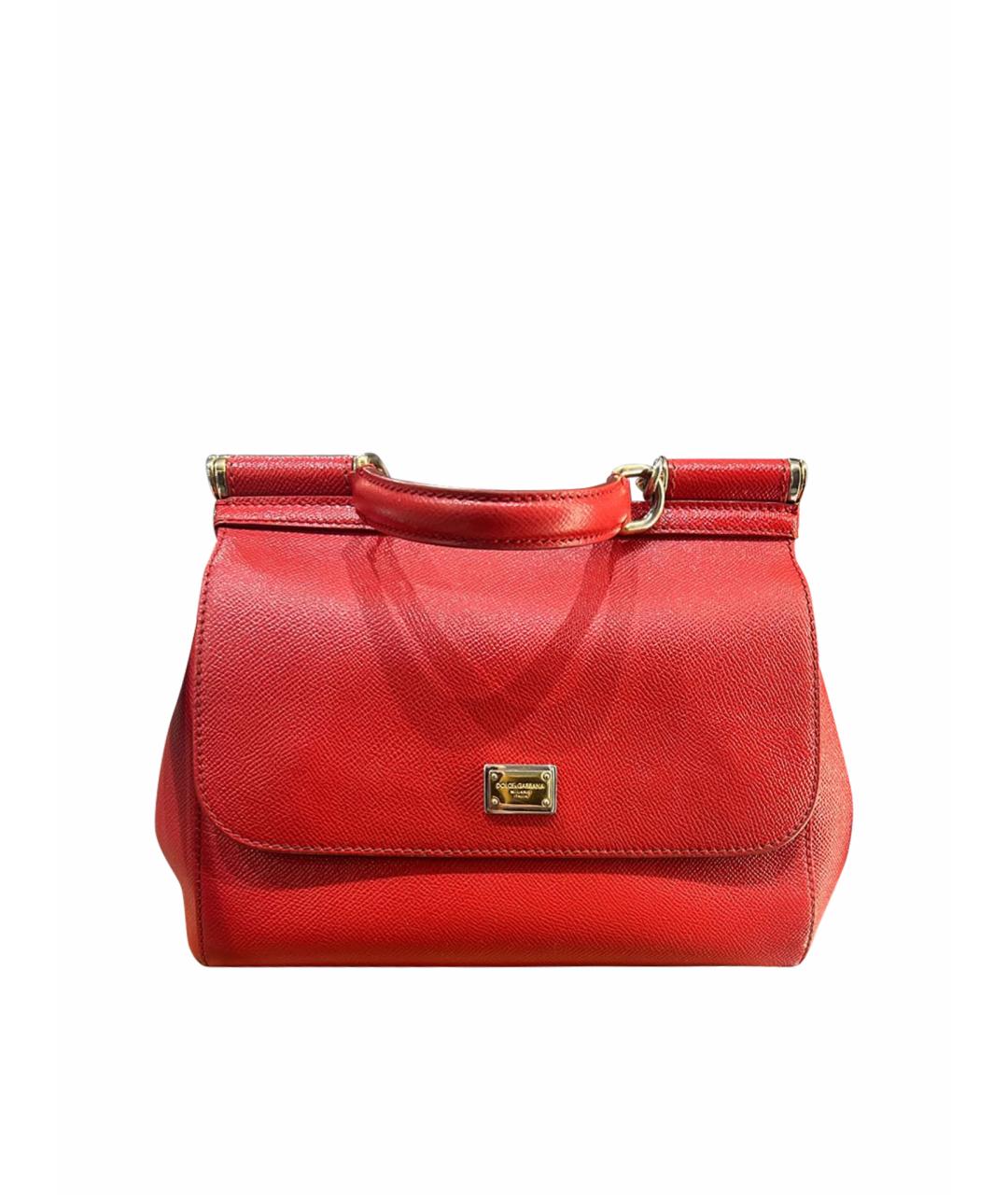 DOLCE&GABBANA Красная кожаная сумка через плечо, фото 1