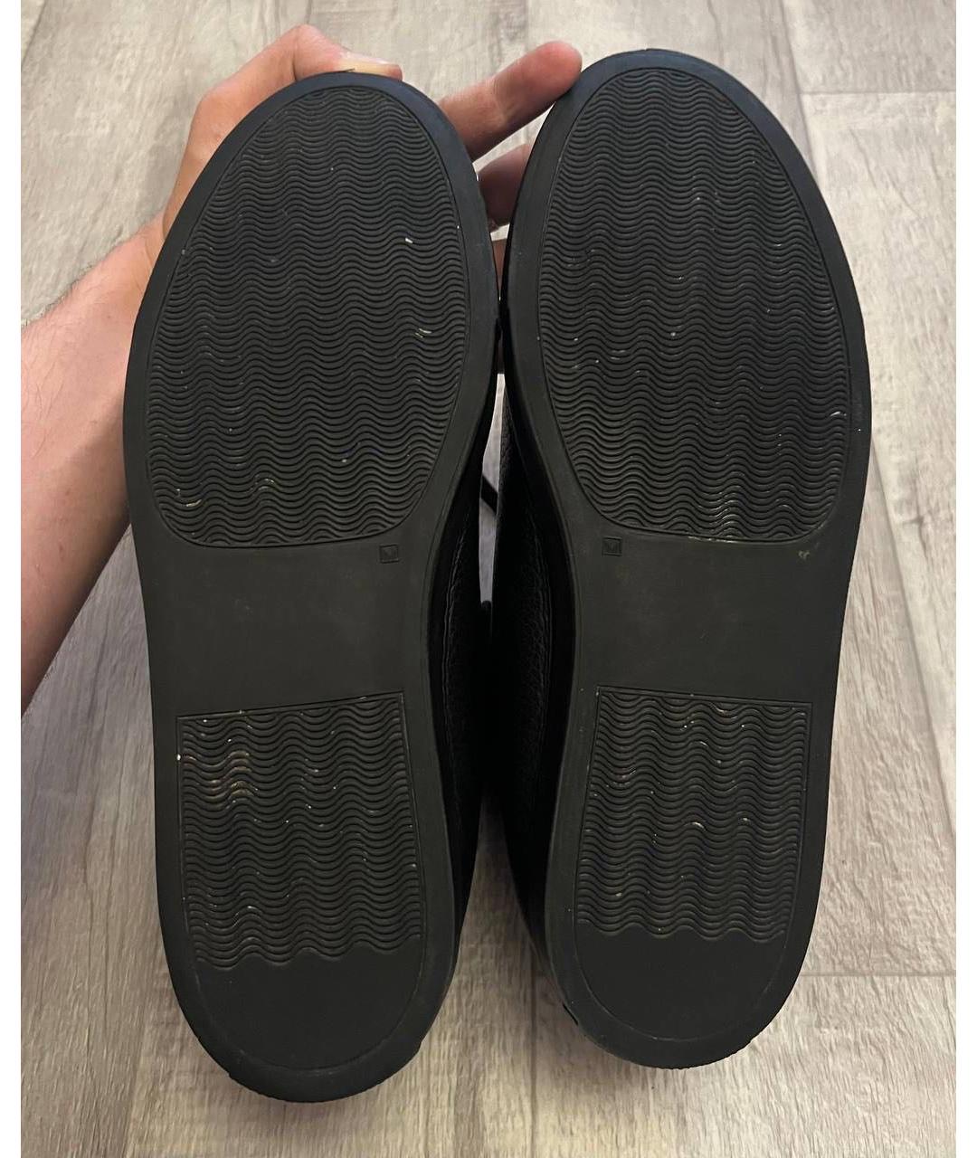 PHILIPP PLEIN Черные кожаные высокие кроссовки / кеды, фото 7