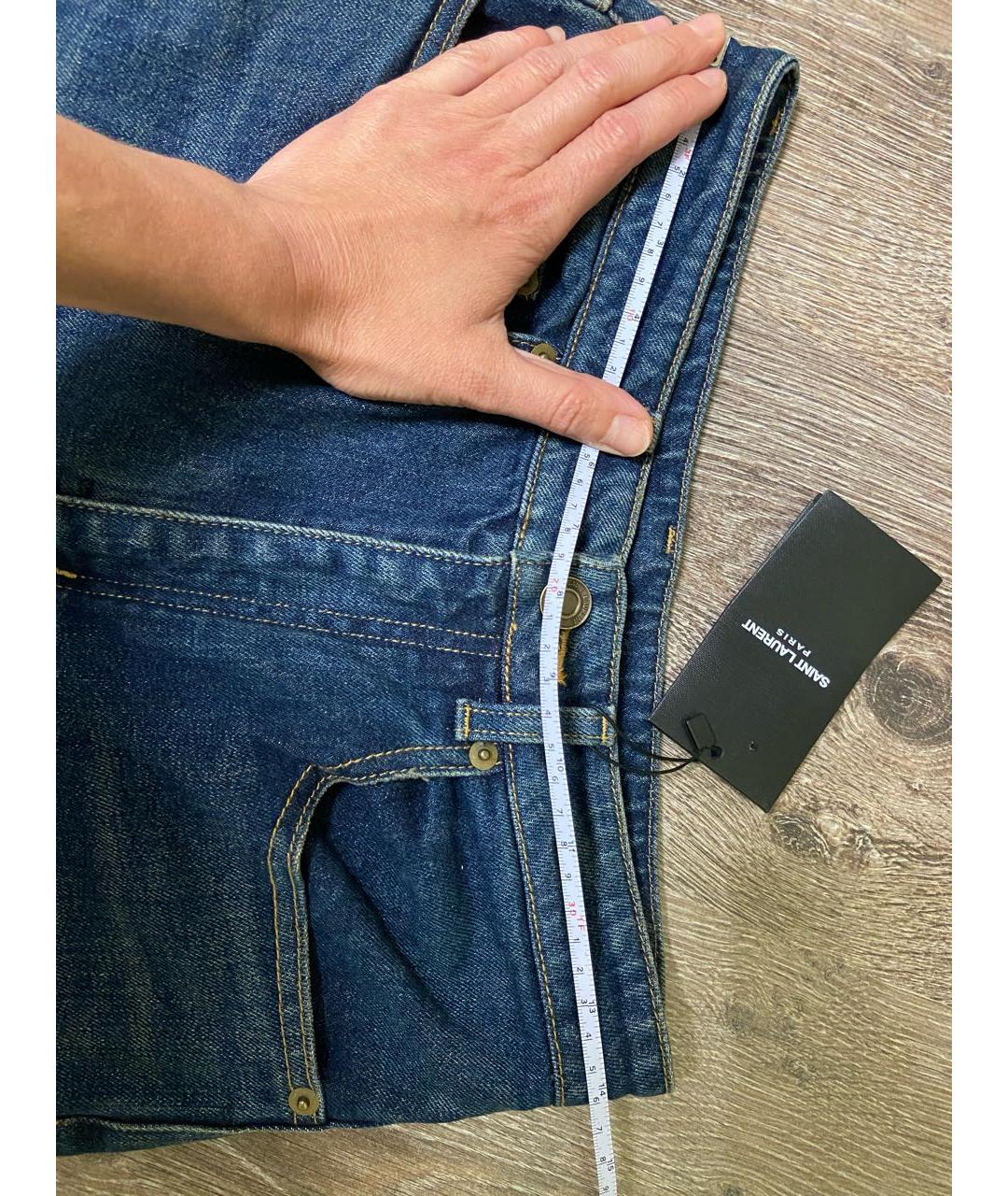 YVES SAINT LAURENT BEAUTY Темно-синие хлопковые джинсы слим, фото 4