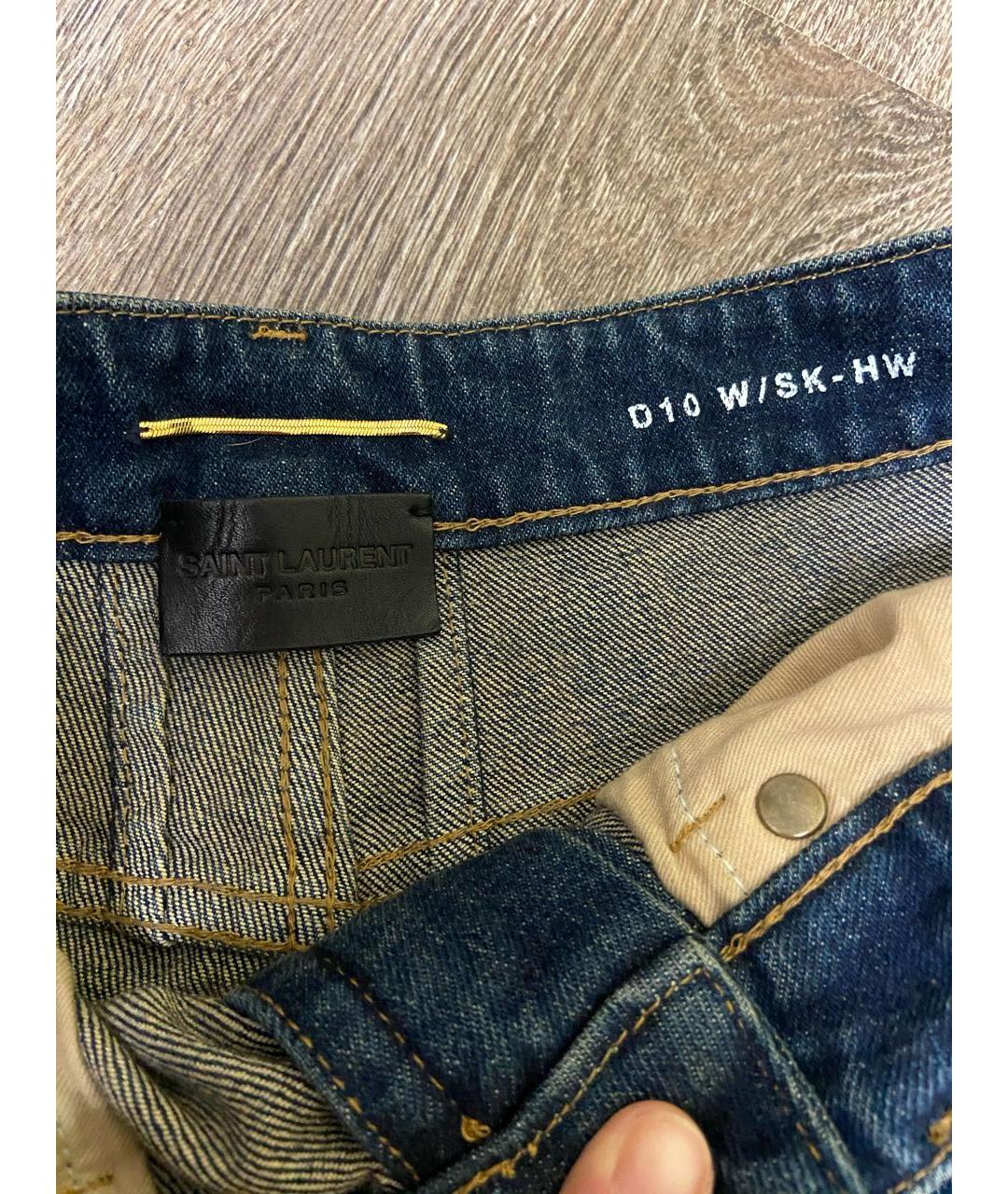 YVES SAINT LAURENT BEAUTY Темно-синие хлопковые джинсы слим, фото 3