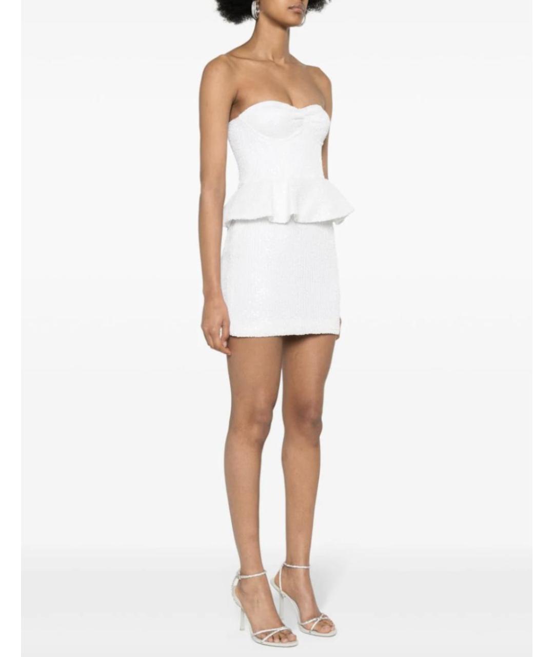 ROTATE Белое полиэстеровое коктейльное платье, фото 3