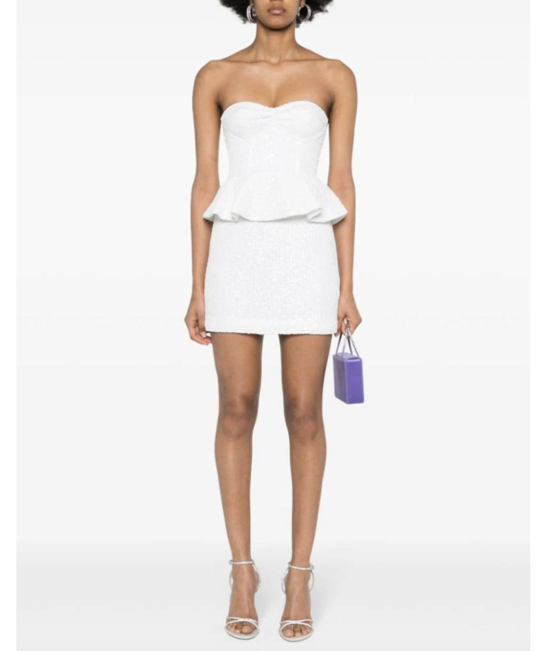 ROTATE Белое полиэстеровое коктейльное платье, фото 2