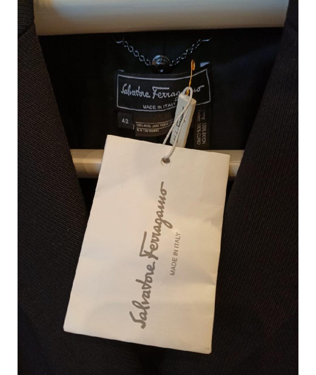 FERRAGAMO Черный шерстяной жакет/пиджак, фото 3
