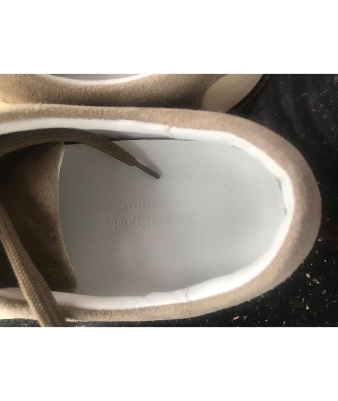 ERMENEGILDO ZEGNA XXX Бежевые кожаные туфли, фото 6