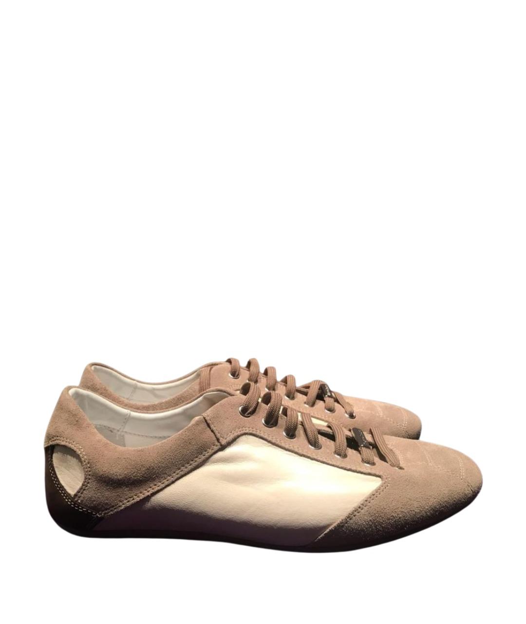 ERMENEGILDO ZEGNA XXX Бежевые кожаные туфли, фото 1