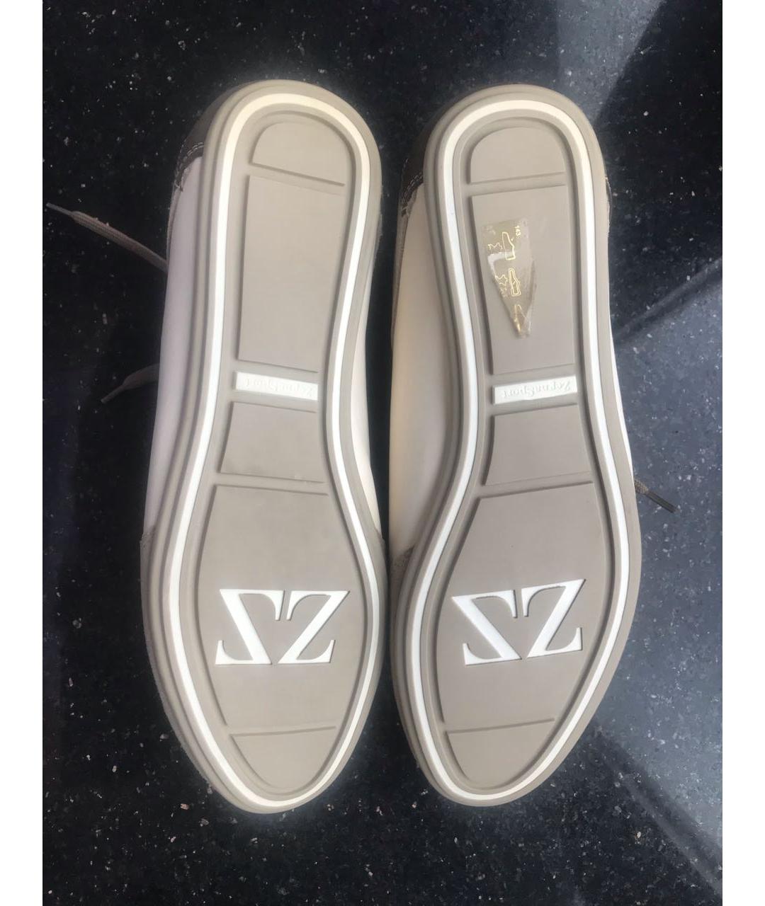 ERMENEGILDO ZEGNA XXX Бежевые кожаные туфли, фото 7