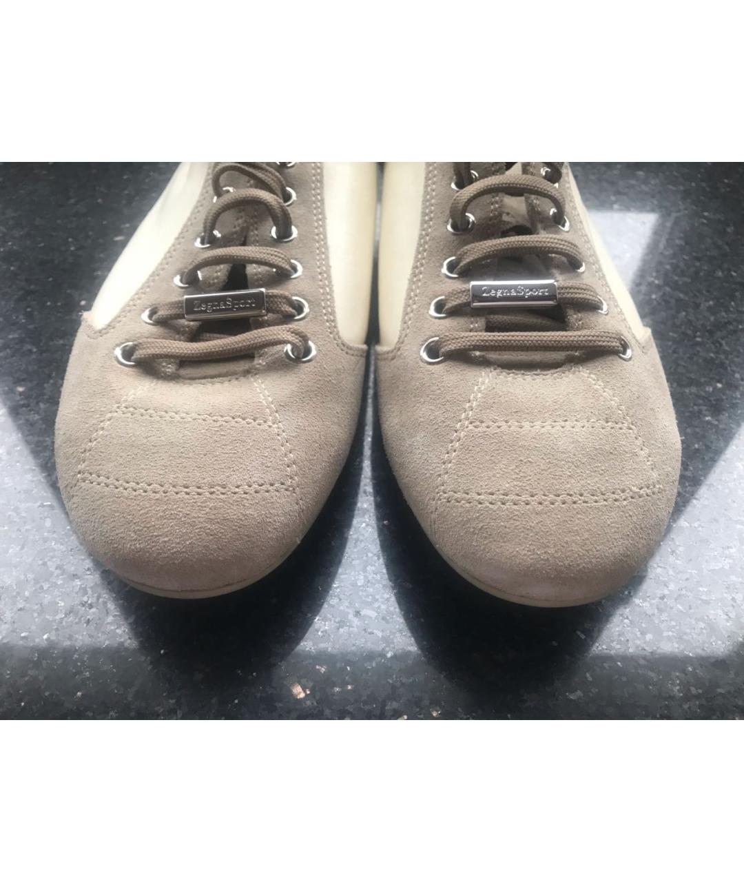 ERMENEGILDO ZEGNA XXX Бежевые кожаные туфли, фото 3