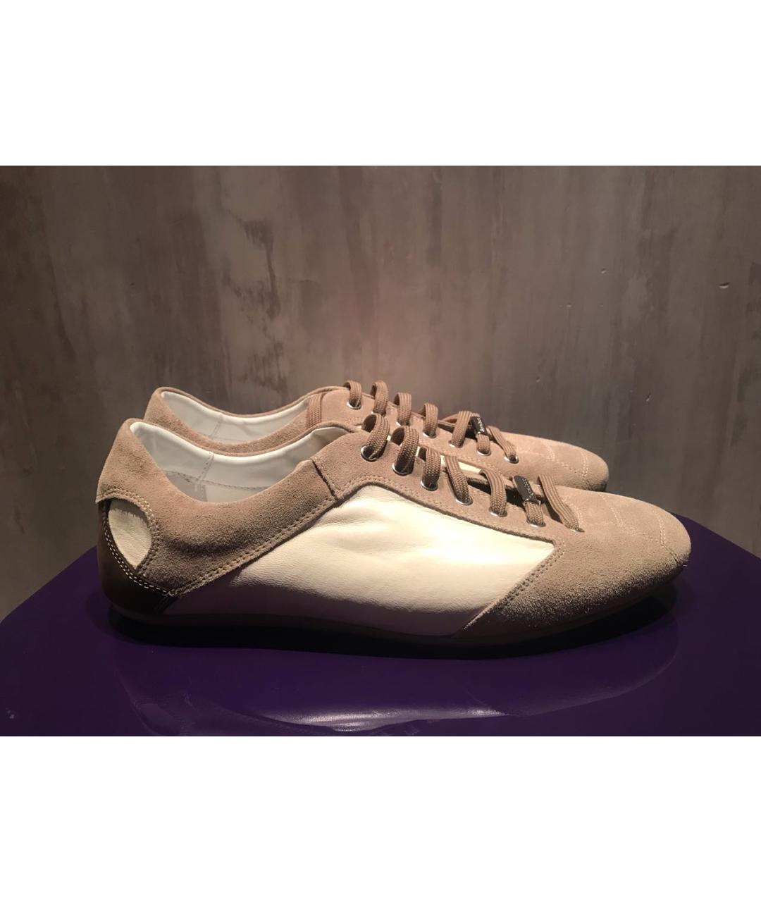 ERMENEGILDO ZEGNA XXX Бежевые кожаные туфли, фото 9