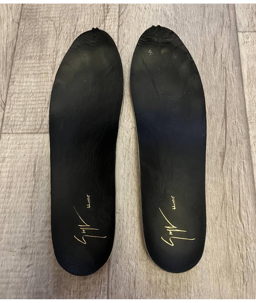 GIUSEPPE ZANOTTI DESIGN Черные кожаные высокие кроссовки / кеды, фото 8