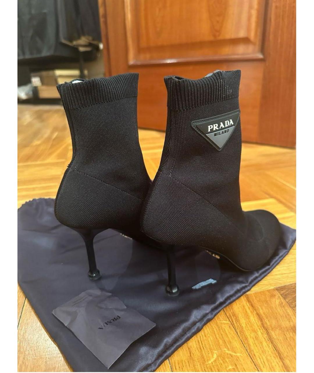 PRADA Черные текстильные ботильоны, фото 4