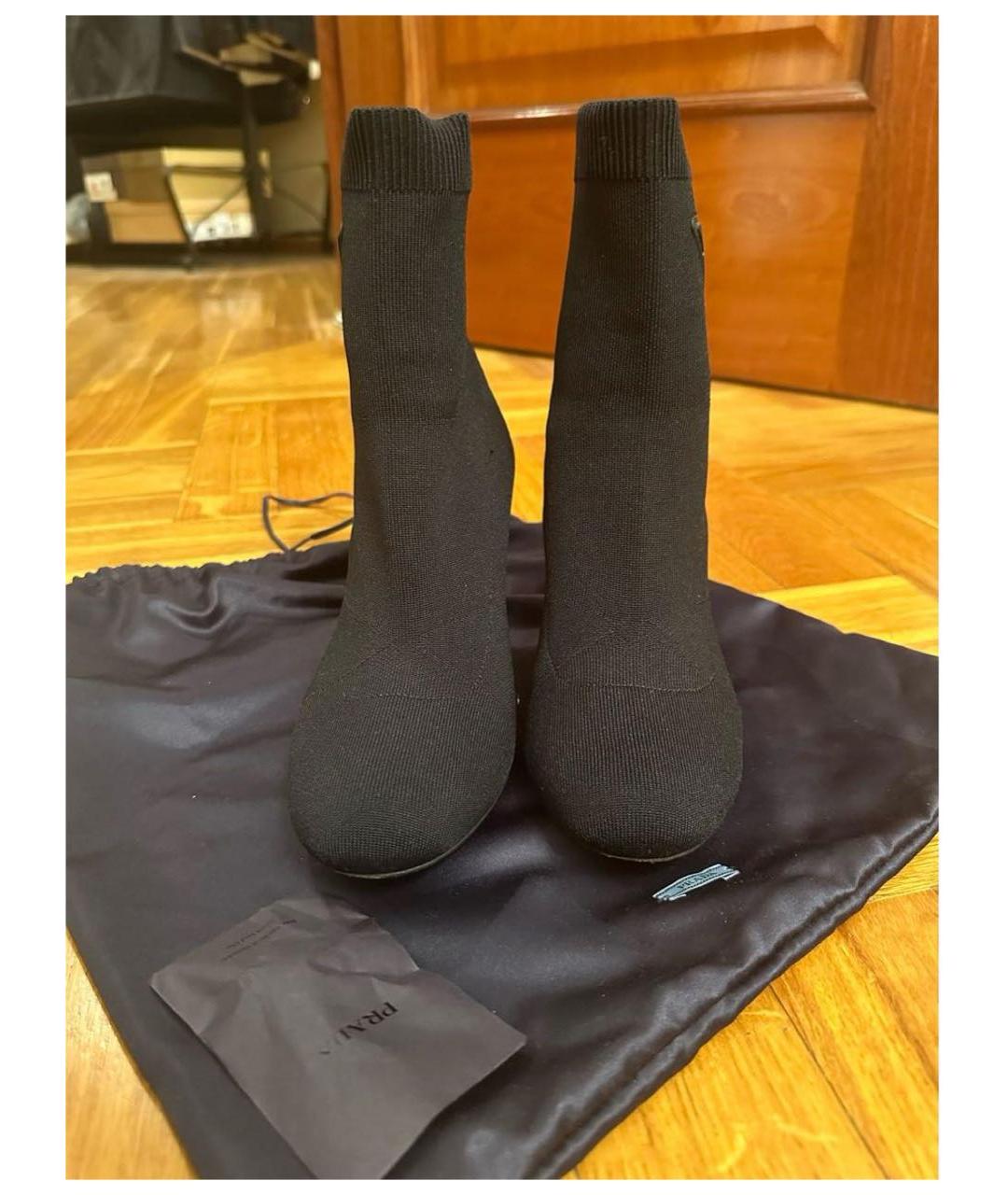 PRADA Черные текстильные ботильоны, фото 2