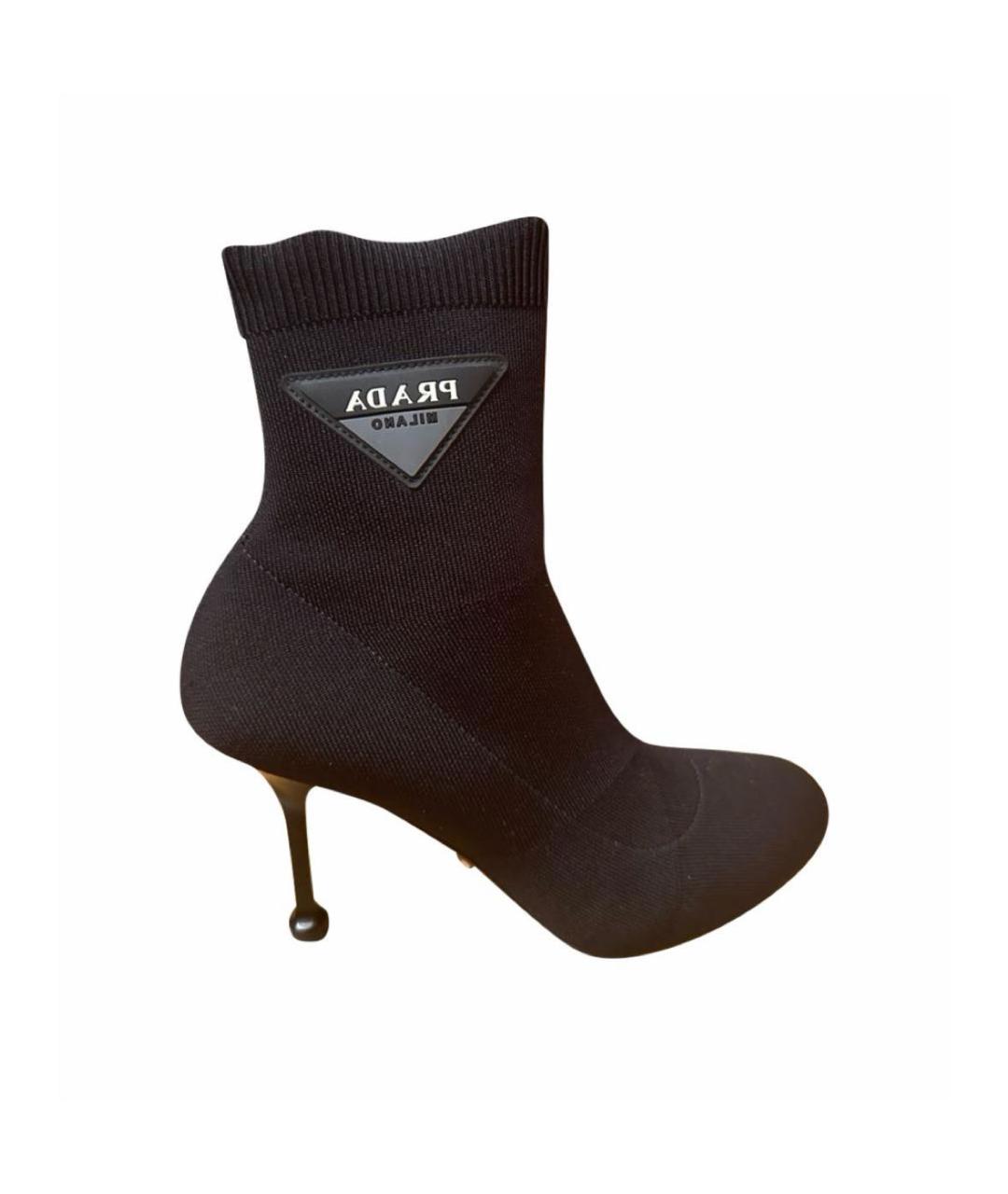 PRADA Черные текстильные ботильоны, фото 1