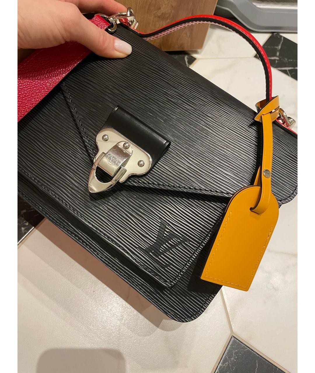 LOUIS VUITTON Черная кожаная сумка через плечо, фото 2