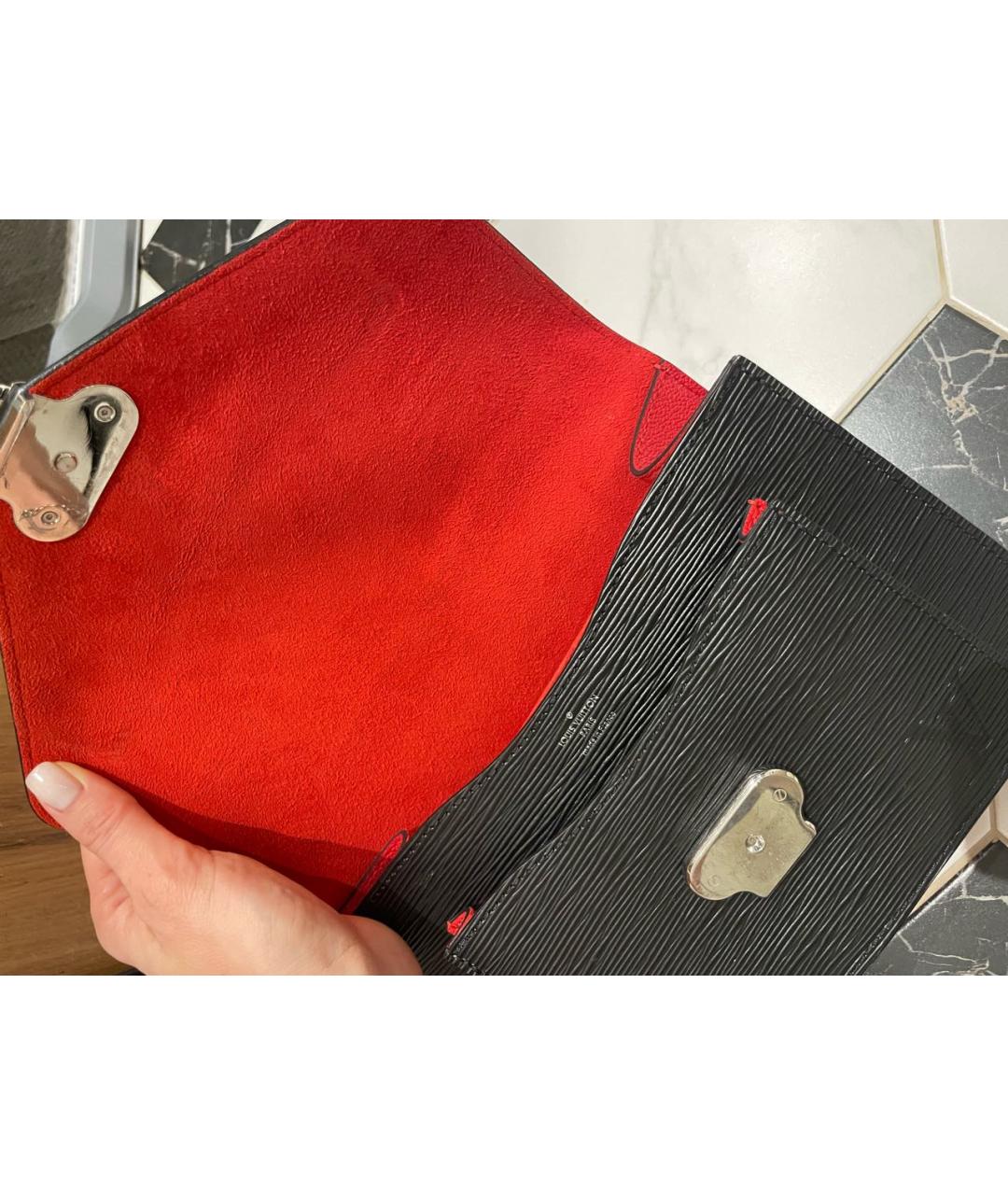 LOUIS VUITTON Черная кожаная сумка через плечо, фото 7