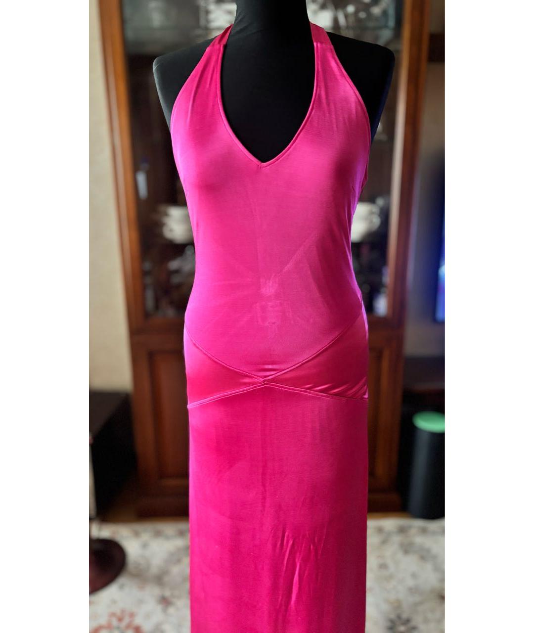 CAVALLI CLASS Розовое вискозное вечернее платье, фото 2