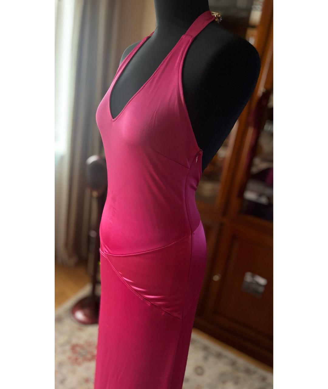 CAVALLI CLASS Розовое вискозное вечернее платье, фото 6