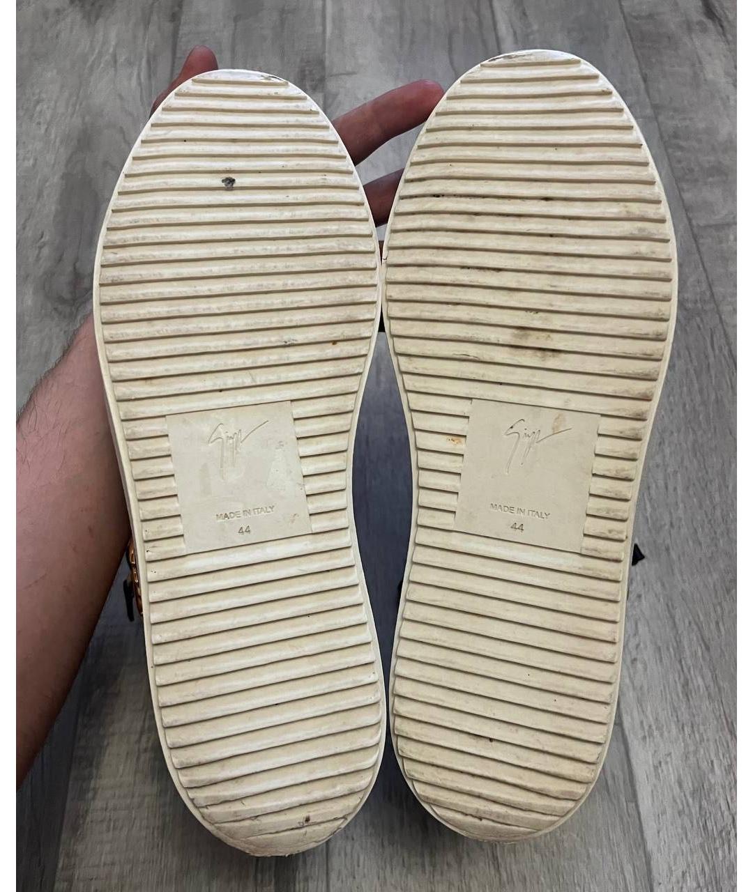 GIUSEPPE ZANOTTI DESIGN Черные кожаные высокие кроссовки / кеды, фото 8