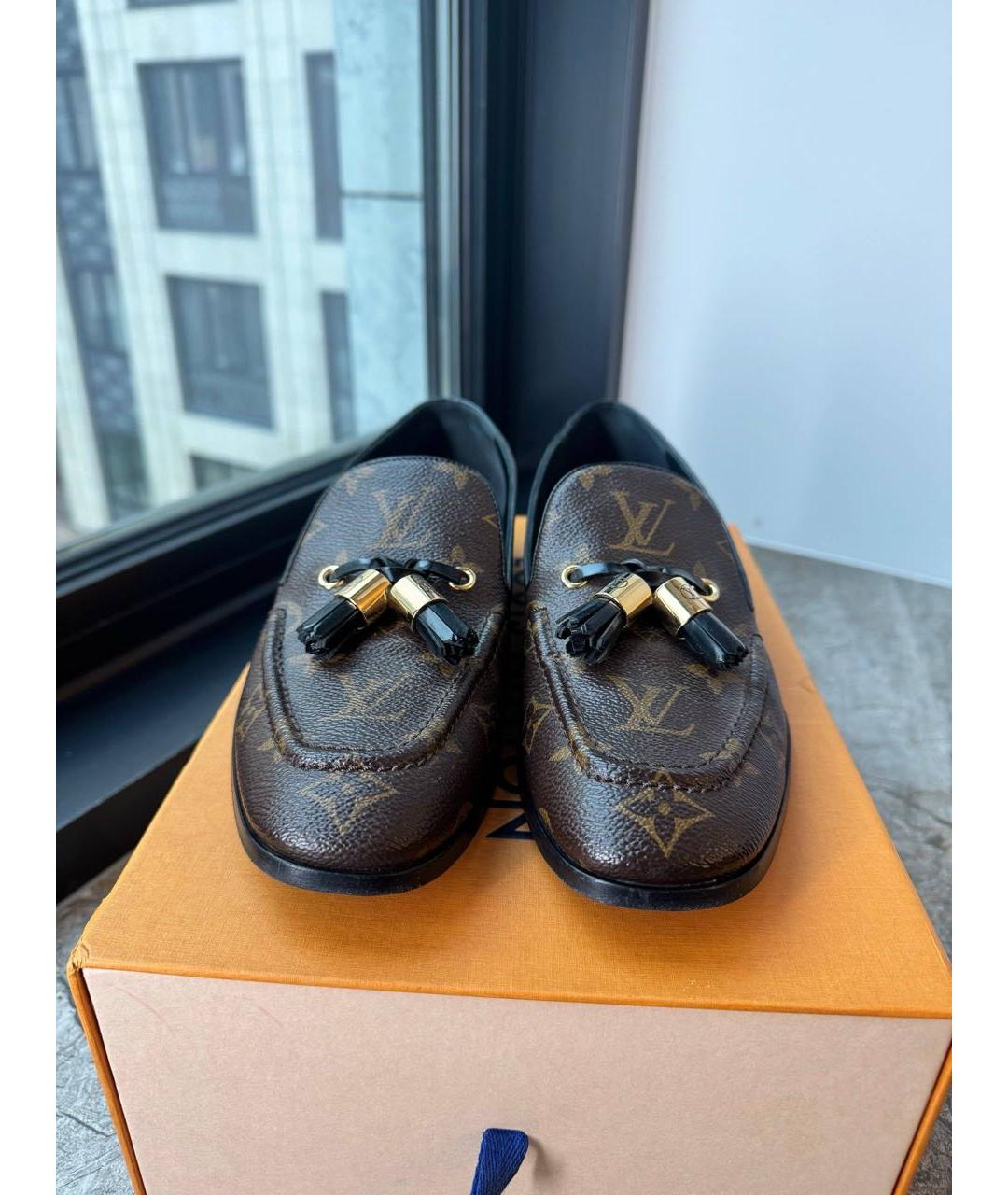 LOUIS VUITTON Коричневые лоферы, фото 2