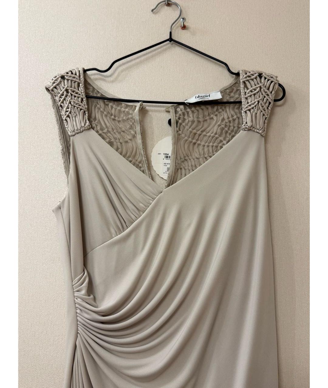 BLUGIRL Бежевый полиэстеровый сарафан, фото 2