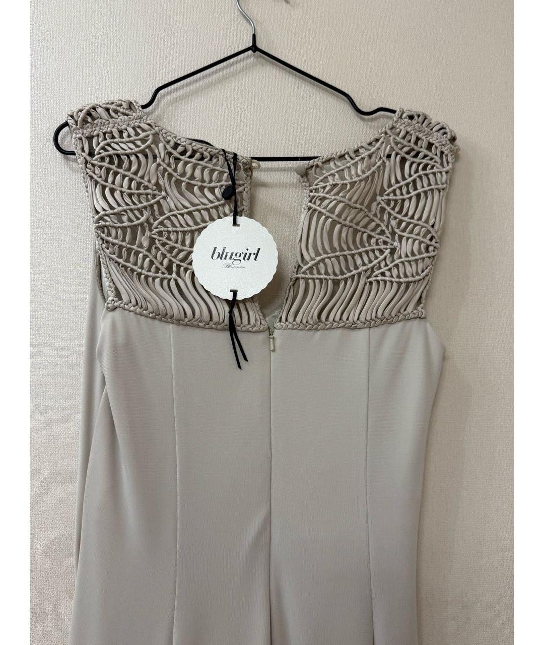 BLUGIRL Бежевый полиэстеровый сарафан, фото 3