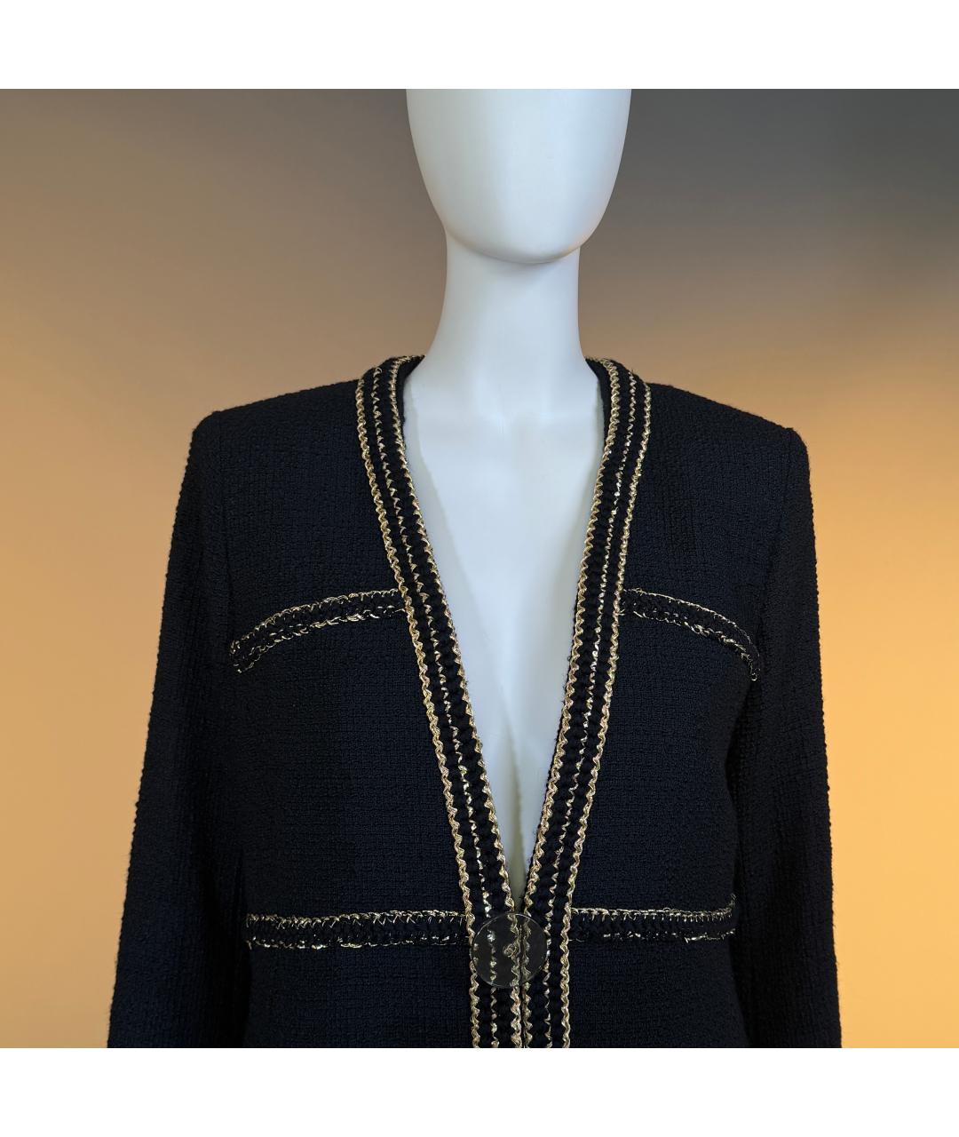 CHANEL Черный твидовый жакет/пиджак, фото 6