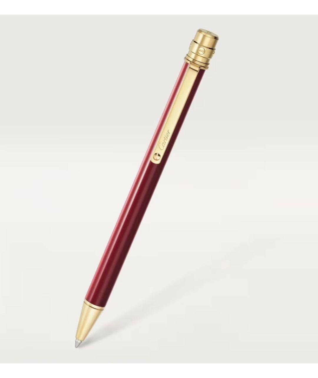 CARTIER Бордовая металлическая шариковая ручка, фото 3