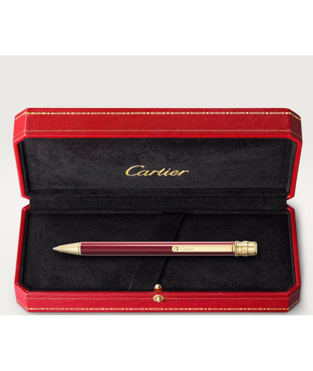CARTIER Бордовая металлическая шариковая ручка, фото 2