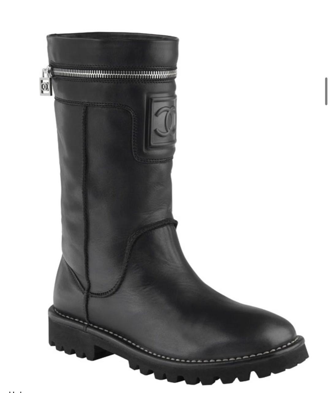 CHANEL Черные кожаные ботинки, фото 2