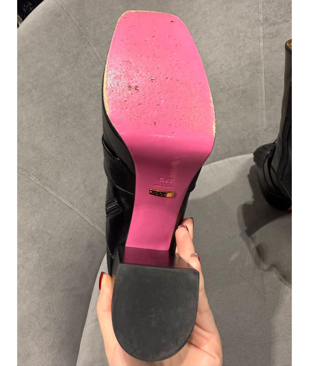 GUCCI Черные кожаные ботильоны, фото 5