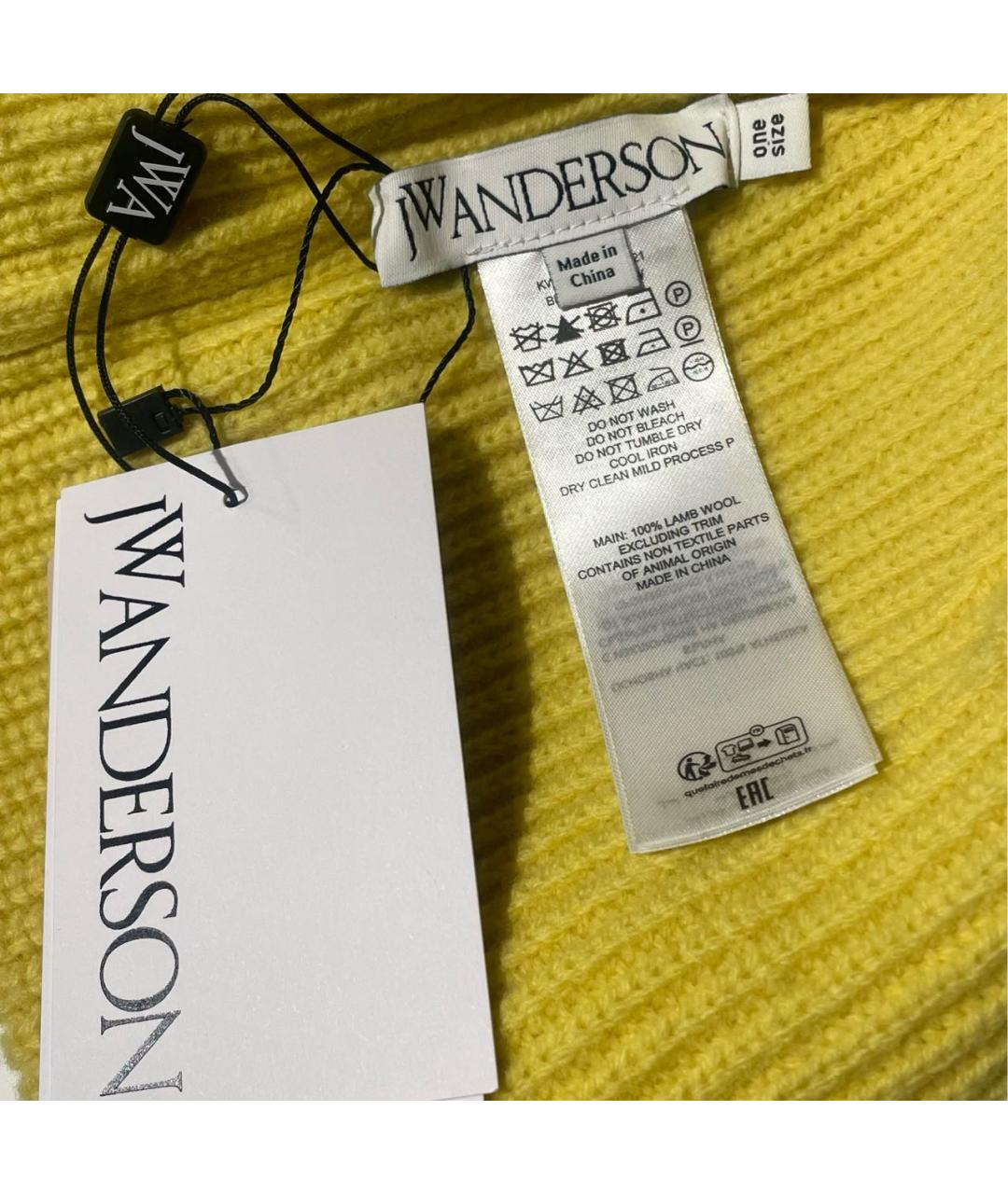 J.W.ANDERSON Желтая шерстяная шапка, фото 4