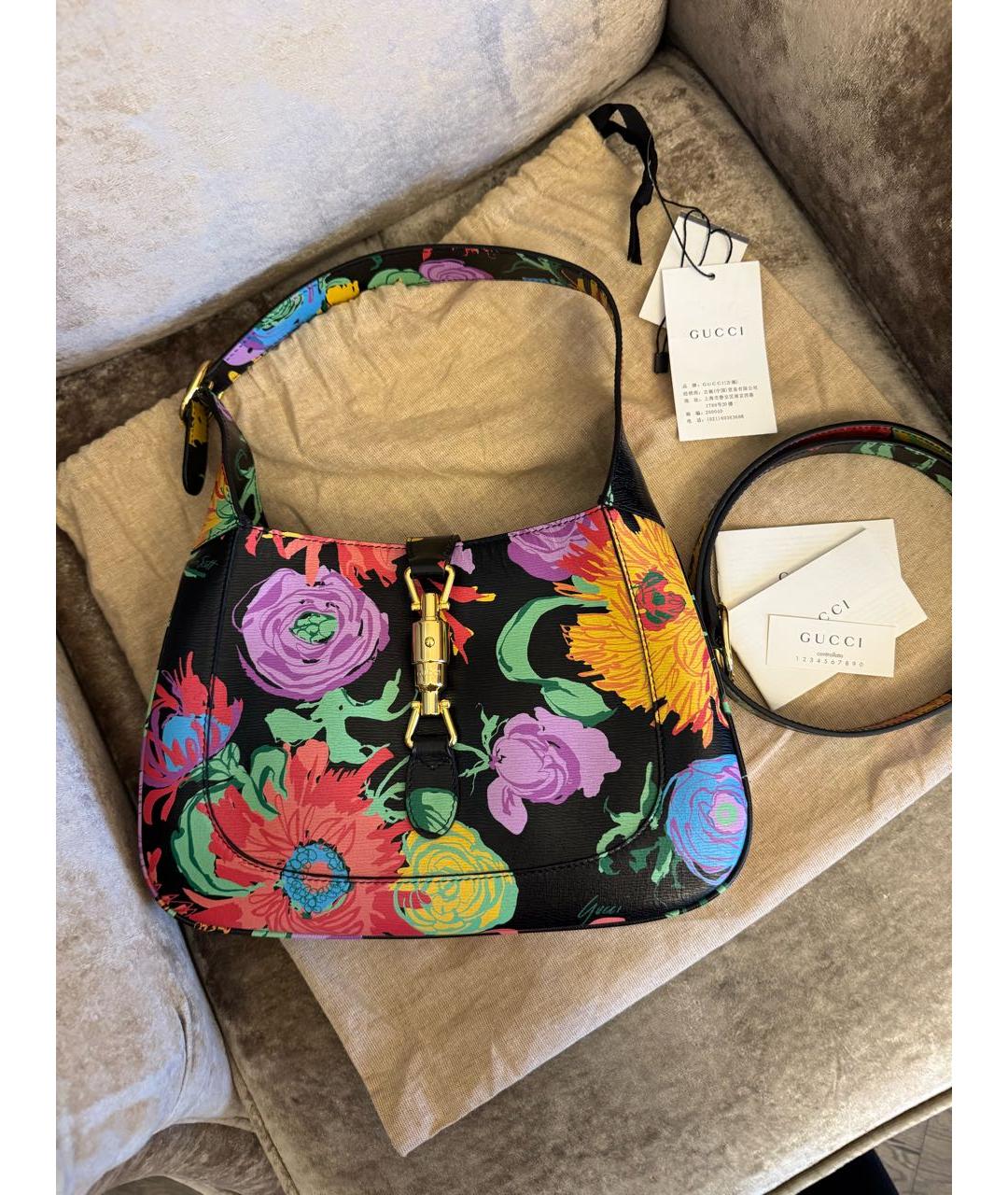 GUCCI Черная кожаная сумка через плечо, фото 3