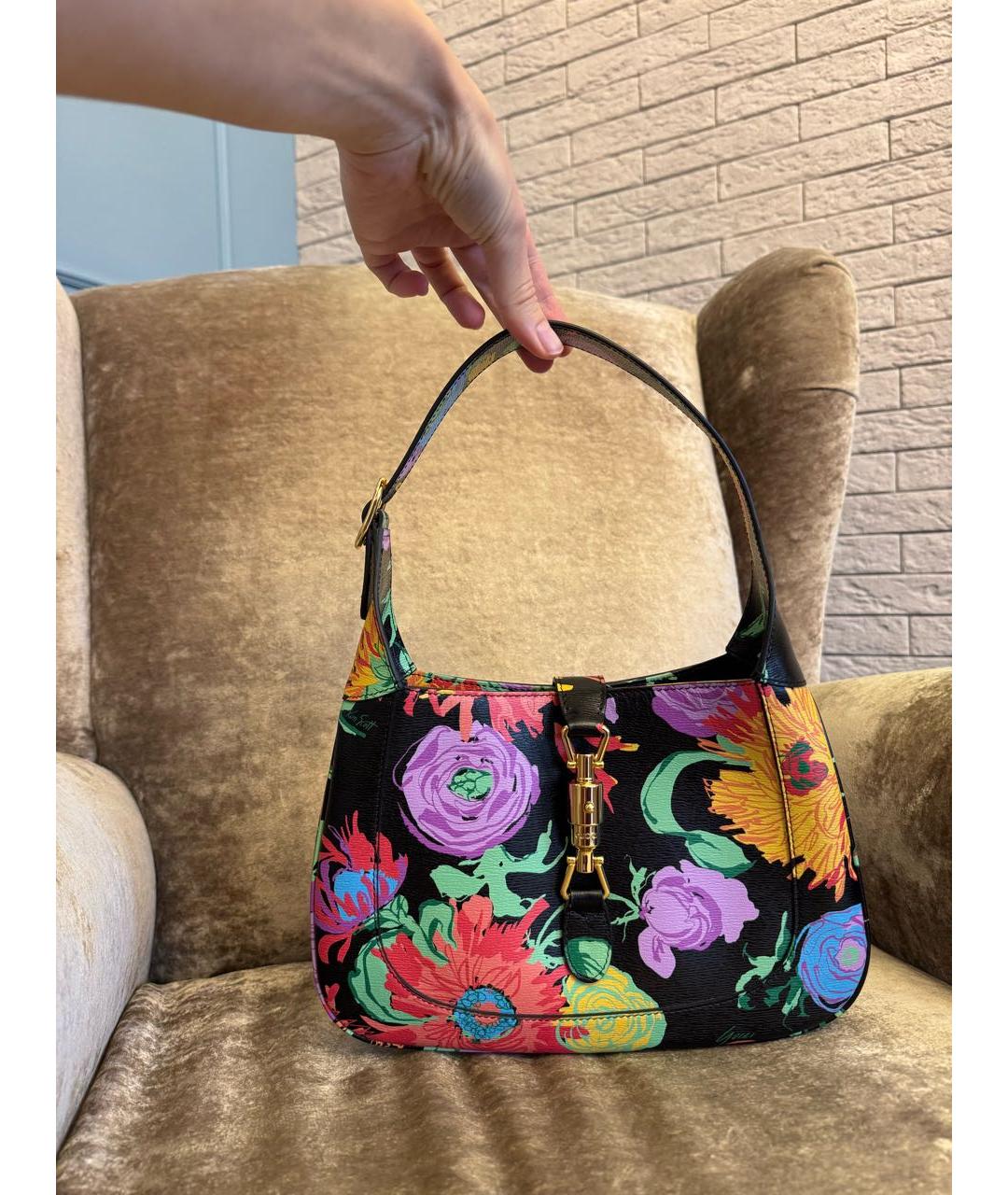 GUCCI Черная кожаная сумка через плечо, фото 9