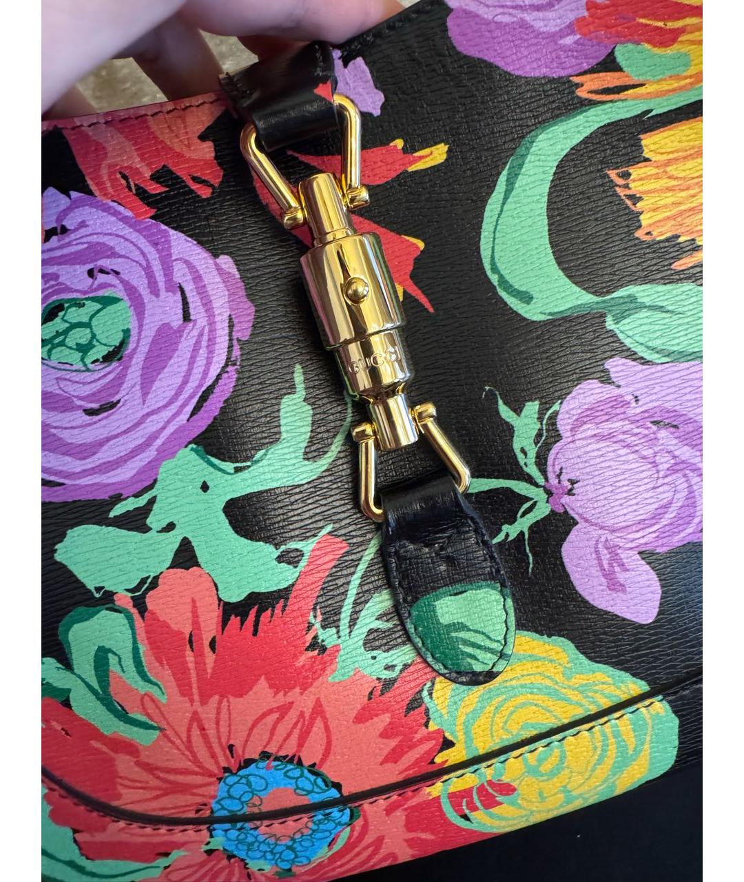 GUCCI Черная кожаная сумка через плечо, фото 7