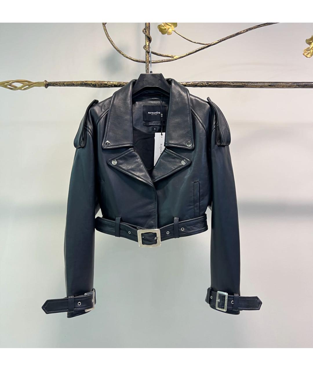 Retrofête Черная кожаная куртка, фото 8