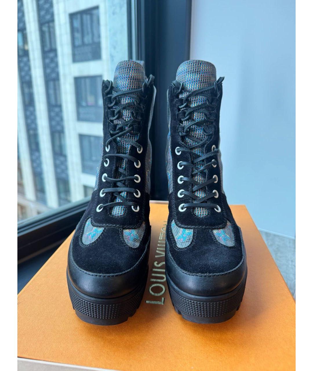 LOUIS VUITTON Черные кожаные ботинки, фото 2