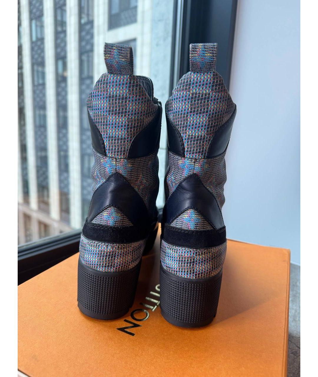 LOUIS VUITTON Черные кожаные ботинки, фото 4