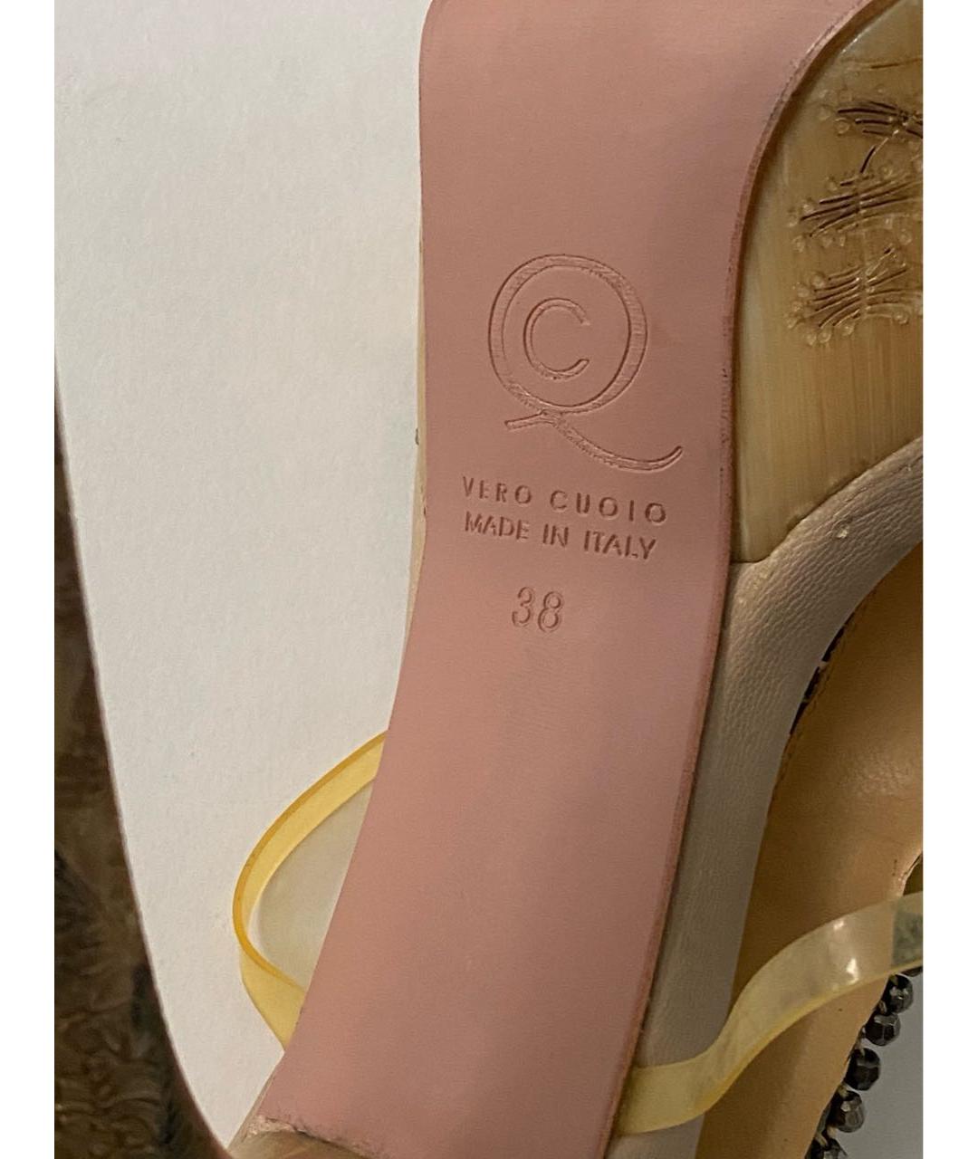 ALEXANDER MCQUEEN Бежевые кожаные босоножки, фото 6