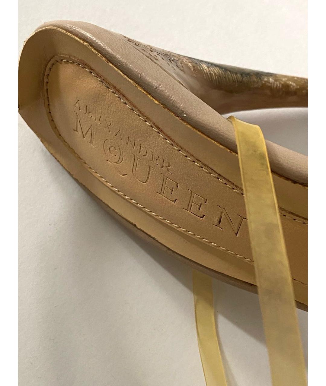 ALEXANDER MCQUEEN Бежевые кожаные босоножки, фото 7