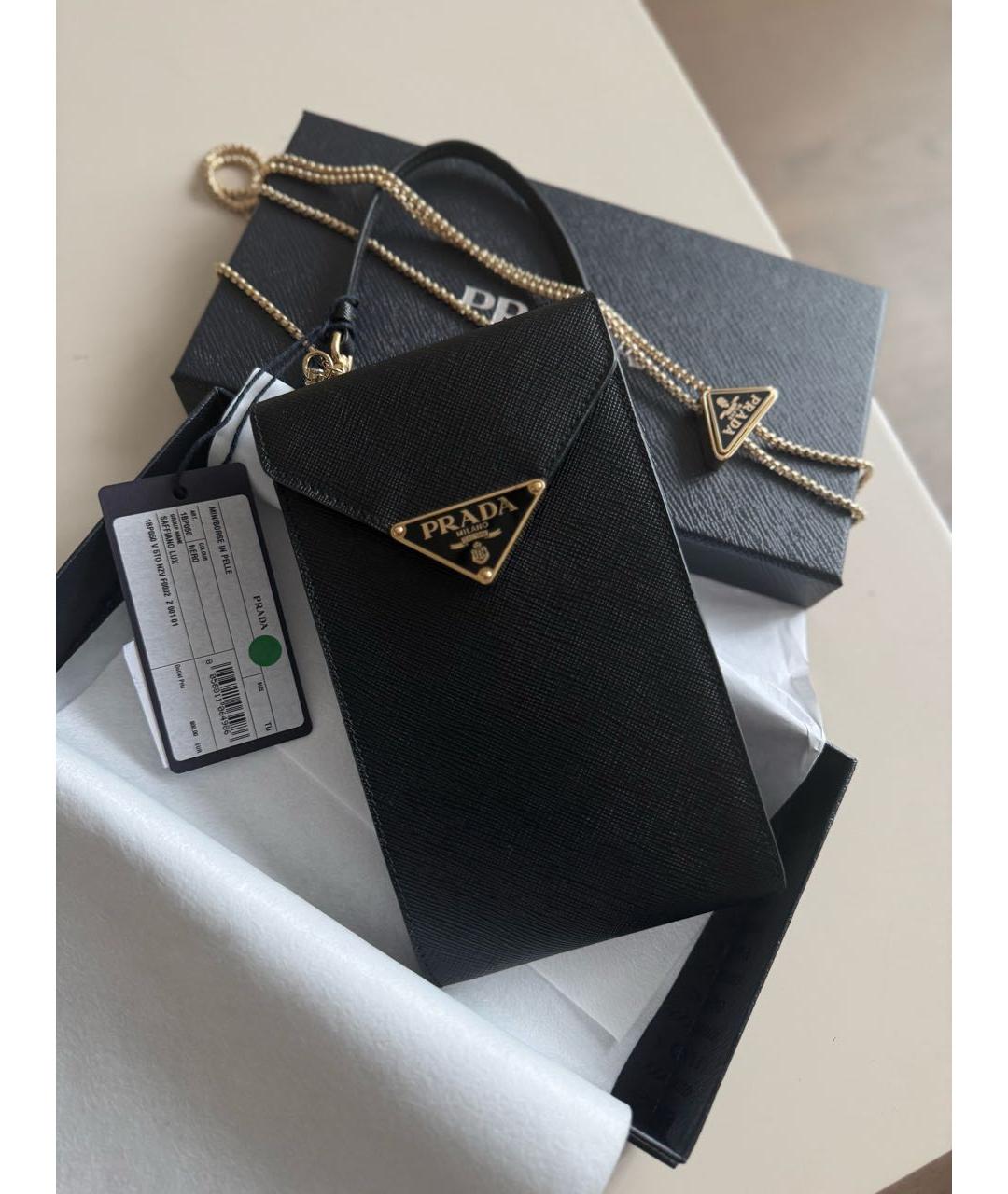 PRADA Черная кожаная сумка через плечо, фото 3