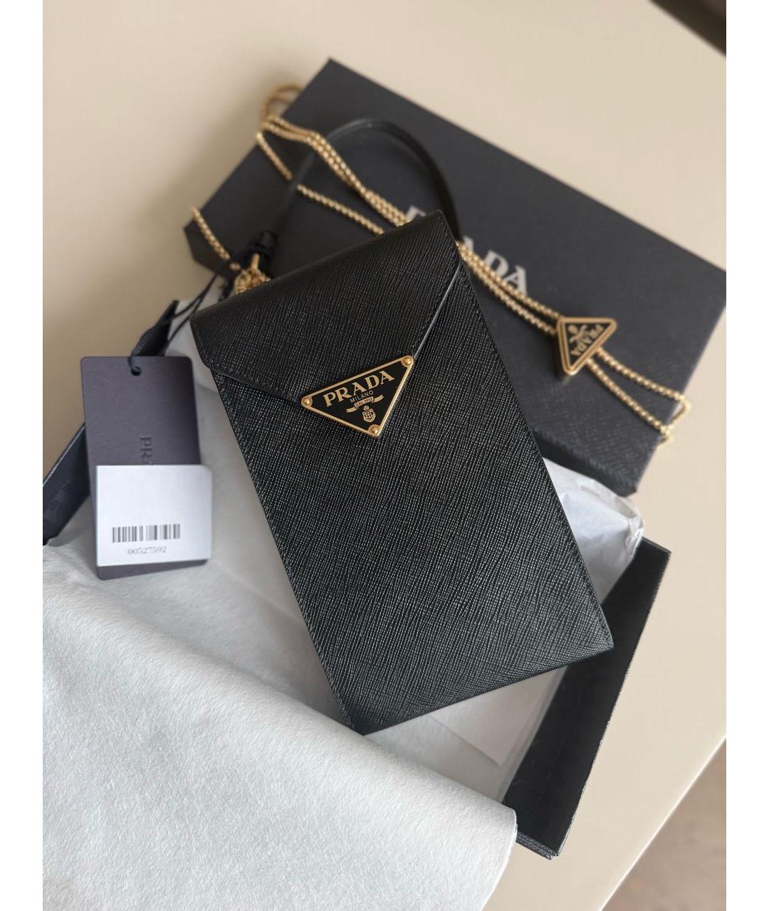 PRADA Черная кожаная сумка через плечо, фото 2