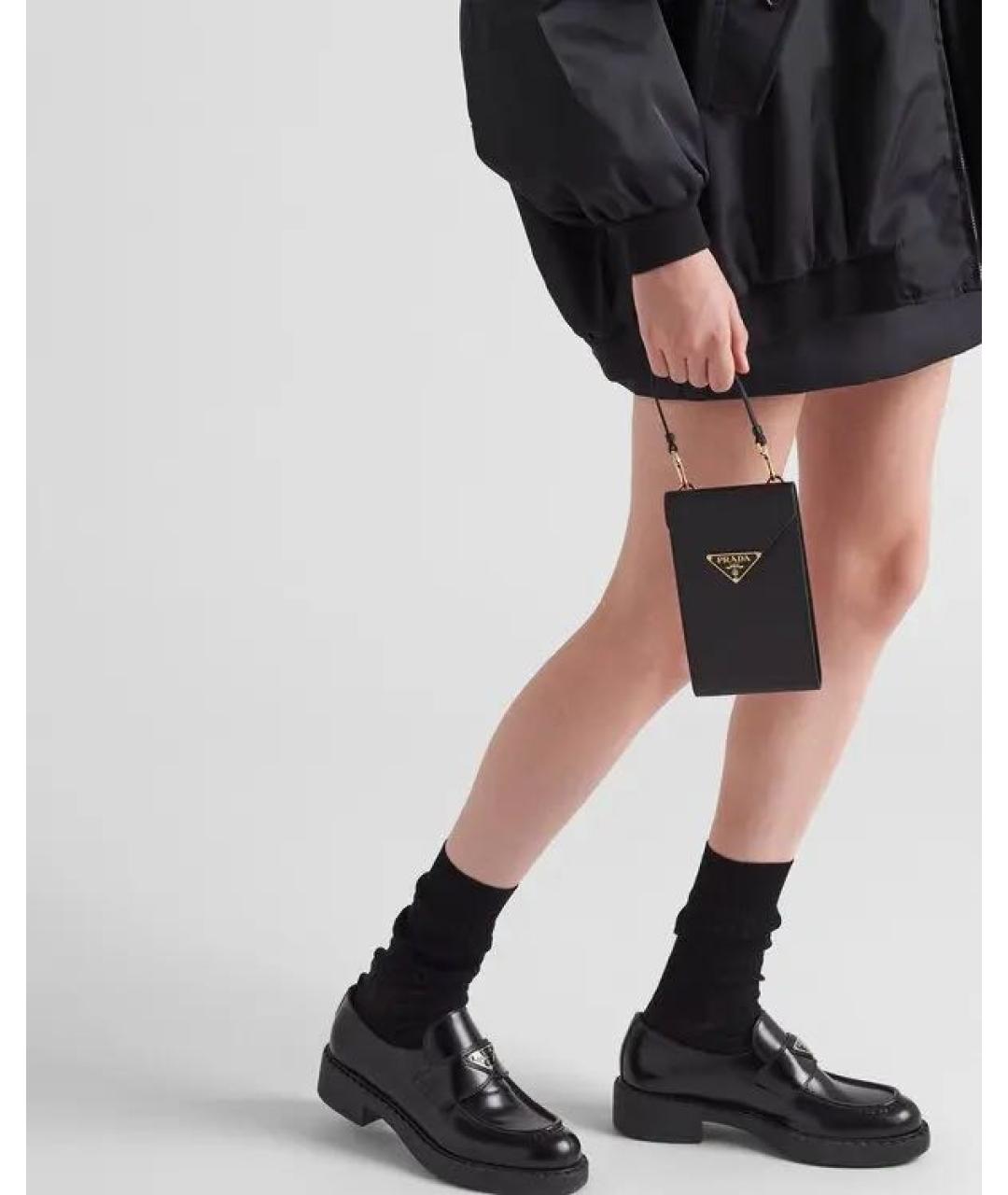 PRADA Черная кожаная сумка через плечо, фото 6