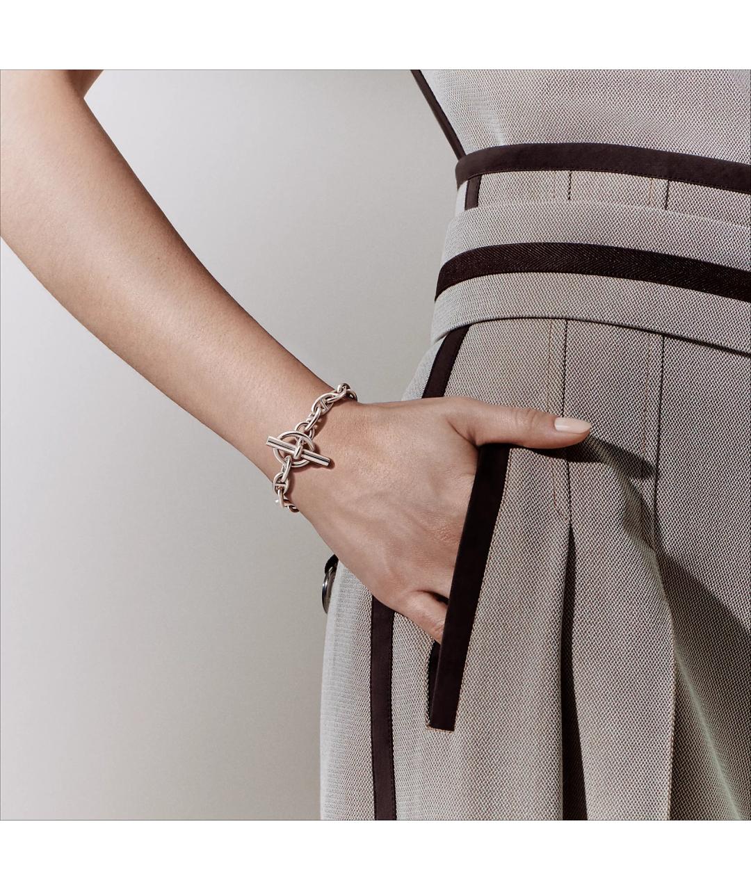 HERMES Серебрянный серебряный браслет, фото 2