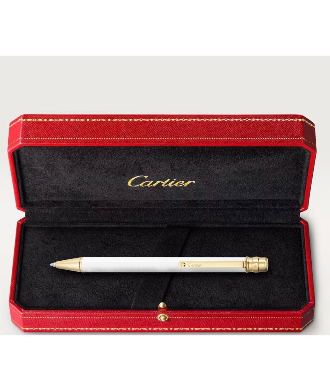 CARTIER Белая металлическая шариковая ручка, фото 2