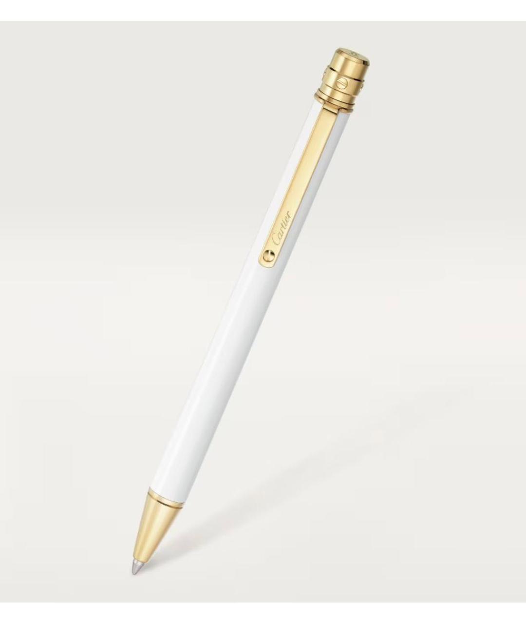 CARTIER Белая металлическая шариковая ручка, фото 4